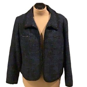 Vex Collection blue tweed suit jacket size 44